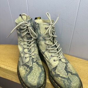 DR.MARTENS Pascal Snakeskin Lace-Up Boots